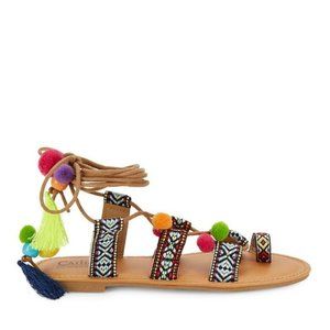 Tassle wrap sandals